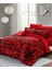 Doğal Pamuk Çift Kişilik 3D Digital Red Rose Feather Nevresim Takımı 1