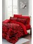 Doğal Pamuk Çift Kişilik 3D Digital Red Rose Feather Nevresim Takımı 2