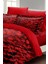 Doğal Pamuk Çift Kişilik 3D Digital Red Rose Feather Nevresim Takımı 3