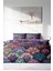 Çift Kişilik Lastikli Çarşaflı Pamuk Saten Ethnic Purple Nevresim Takımı 2