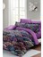 Çift Kişilik Lastikli Çarşaflı Pamuk Saten Ethnic Purple Nevresim Takımı 3