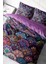 Çift Kişilik Lastikli Çarşaflı Pamuk Saten Ethnic Purple Nevresim Takımı 4