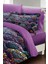 Çift Kişilik Lastikli Çarşaflı Pamuk Saten Ethnic Purple Nevresim Takımı 5