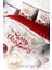 Yılbaşı Çift Kişilik Nevresim Lastikli Çarşaflı Pamuk Saten Merry Christmas Nevresim Takımı 1