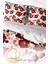 Çift Kişilik Lastikli Çarşaflı Pamuk Saten Red Rose Nevresim Takımı 4