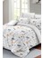 Çift Kişilik Lastikli Çarşaflı Pamuk Saten Soft Floral Luxury Nevresim Takımı 4