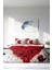 Lastikli Çarşaflı Pamuk Saten Çift Kişilik Heart Rose Nevresim Takımı 3