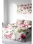 Lastikli Çarşaflı Pamuk Saten Çift Kişilik Relax Flower Nevresim Takımı 2