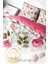 Lastikli Çarşaflı Pamuk Saten Çift Kişilik Relax Flower Nevresim Takımı 4