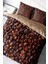 Çift Kişilik Lastikli Çarşaflı Pamuk Saten Coffee Duvet Nevresim Takımı 3