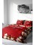 Yılbaşı Çift Kişilik Nevresim Lastikli Çarşaflı Pamuk Saten Red Stars Nevresim Takımı 2