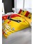 Çift Kişilik Lastikli Çarşaflı Pamuk Saten Red & Yellow Nevresim Takımı 3