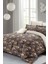 Çift Kişilik Lastikli Çarşaflı Pamuk Saten Retro Flowers Luxury Nevresim Takımı 1