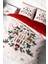 Yılbaşı Süsü White Noel Pamuk Saten 3D Çift Kişilik Nevresim Takımı 3