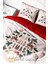 Yılbaşı Süsü White Noel Pamuk Saten 3D Çift Kişilik Nevresim Takımı 4