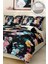 Pamuk Saten Lastikli Çarşaf Deluxe Çift Kişilik 3D Black Nevresim Takımı 2
