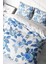 Çift Kişilik Lastikli Çarşaflı Pamuk Saten Blue Rose Freshness Nevresim Takımı 3