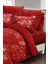 Yılbaşı Çift Kişilik Nevresim Lastikli Çarşaflı Pamuk Saten Red Noel Nevresim Takımı 2