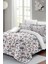 Çift Kişilik Lastikli Çarşaflı Pamuk Saten Elegant Floral Luxury Nevresim Takımı 4
