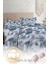 Çift Kişilik Özel Dokuma Pamuk Saten Tuval Koleksiyonu Palm Indigo Nevresim Takımı 4