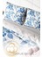 Çift Kişilik Sık Dokuma Pamuk Saten 3D Özel Tasarım Blue Rose Freshness Nevresim Takımı 4