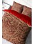 Doğal Pamuk Çift Kişilik 3D Digital Red Leaf Nevresim Takımı 1