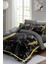 Çift Kişilik Sık Dokuma Pamuk Saten 3D Özel Tasarım Dark Marble Nevresim Takımı 2