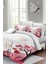 Çift Kişilik Lastikli Çarşaflı Sevgililer Günü % 100 Pamuk Saten White Love Nevresim Takımı 3