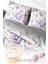 Lastikli Çarşaflı Pamuk Saten Çift Kişilik Graypink Nevresim Takımı 4
