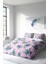 Lastikli Çarşaflı Pamuk Saten Çift Kişilik Blue Scattered Rose Nevresim Takımı 2