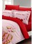 Çift Kişilik Lastikli Çarşaflı Sevgililer Günü % 100 Pamuk Saten Valentine's Nevresim Takımı 4