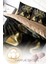 Çift Kişilik Sık Dokuma Pamuk Saten 3D Özel Tasarım Gold Cover Nevresim Takımı 4