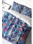 Çift Kişilik Lastikli Çarşaflı Pamuk Saten Blue Pattern Nevresim Takımı 3