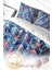 Çift Kişilik Lastikli Çarşaflı Pamuk Saten Blue Pattern Nevresim Takımı 4