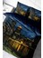Doğal Pamuk Çift Kişilik 3D Digital Dark City Nevresim Takımı 1