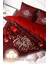 Yılbaşı Süsü Red Ball Noel Pamuk Saten 3D Çift Kişilik Nevresim Takımı 4