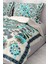 Pamuk Saten Lastikli Çarşaf Deluxe Çift Kişilik 3D Blue Nevresim Takımı 4