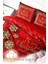 Yılbaşı Çift Kişilik Nevresim Lastikli Çarşaflı Pamuk Saten Red Christmas Nevresim Takımı 4