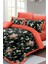 Çift Kişilik Sık Dokuma Pamuk Saten 3D Özel Tasarım Black Somon Flower Nevresim Takımı 3