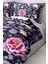 Pamuk Saten Lastikli Çarşaf Deluxe Çift Kişilik 3D Lotus Nevresim Takımı 4