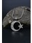 Gümüş Kelime-I Tevhid ve Bismillah Yazlı Ay Yıldızlı (Ayyıldızlı) 925 Ayar Gümüş Kolye Zincir 901313 3