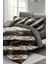 Çift Kişilik Lastikli Çarşaflı Pamuk Saten Zebra Marble Nevresim Takımı 3