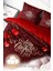 Yılbaşı Çift Kişilik Nevresim Lastikli Çarşaflı Pamuk Saten Red Ball Nevresim Takımı 4