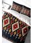 Çift Kişilik Lastikli Çarşaflı Pamuk Saten Ethnic Geometric Nevresim Takımı 3