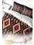 Çift Kişilik Lastikli Çarşaflı Pamuk Saten Ethnic Geometric Nevresim Takımı 4