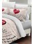 Çift Kişilik Lastikli Çarşaflı Sevgililer Günü % 100 Pamuk Saten Darling White Nevresim Takımı 4