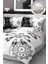 Pamuk Saten Lastikli Çarşaf Deluxe Koleksiyon Çift Kişilik 3D B&w Nevresim Takımı 1