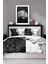 Pamuk Saten Lastikli Çarşaf Deluxe Koleksiyon Çift Kişilik 3D B&w Nevresim Takımı 4