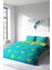 Çift Kişilik Sık Dokuma Pamuk Saten 3D Özel Tasarım Turkuaz Nevresim Takımı 2