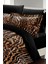 Çift Kişilik Sık Dokuma Pamuk Saten 3D Özel Tasarım Brown Zebra Nevresim Takımı 3